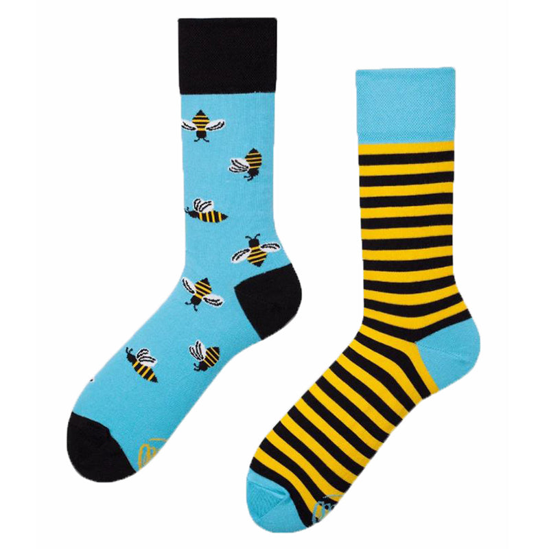 Many Mornings Cotton Blend MisMatch Buzzy Bee Bee Unisex Socks