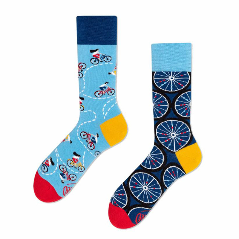 Load image into Gallery viewer, Many Mornings Cotton MisMatch The Bicyles Unisex Socks
