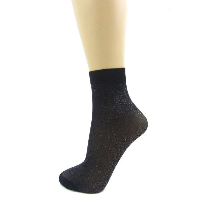 Leggsbeautiful Lurex Glitter Nylon Ankle Socks - Leggsbeautiful