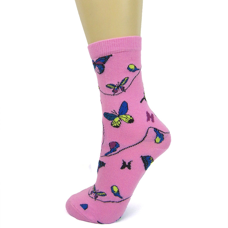 Cotton Blend Butterfly Ankle Socks - Leggsbeautiful