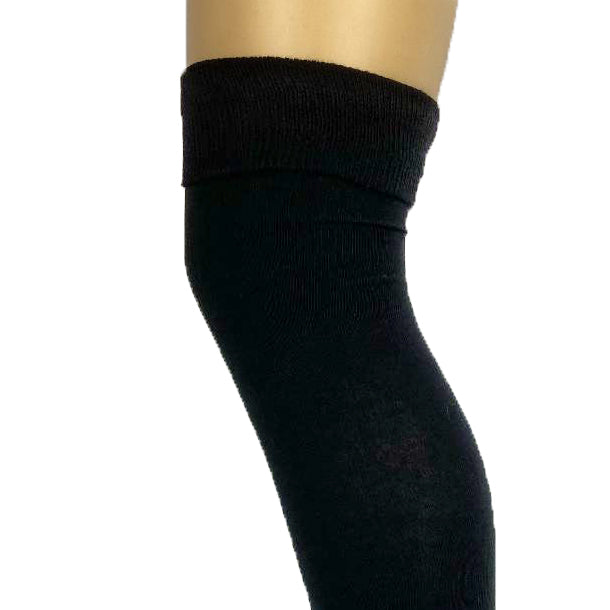 Load image into Gallery viewer, Steven Plain Cotton Knit Cuffed Over The Knee Boot Socks
