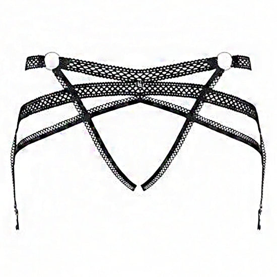 Obsessive Darkie 2 Strap Double Net Suspender Belt