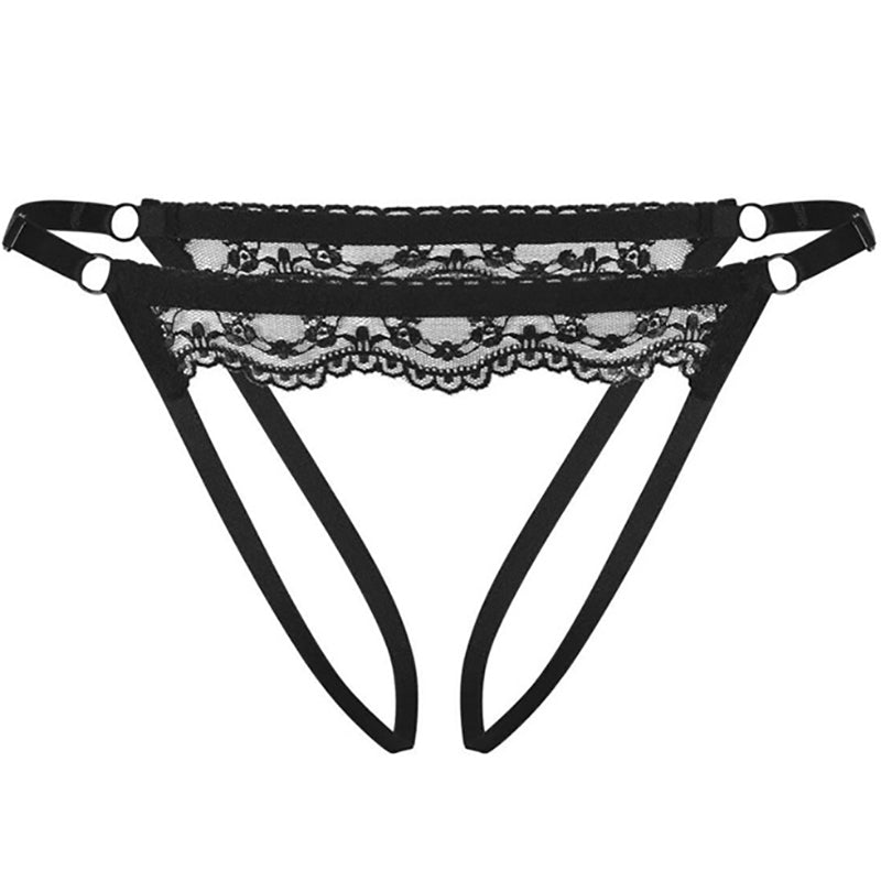 
                      
                        Promees Ester Crotchless Lace Trim Panty - Leggsbeautiful
                      
                    