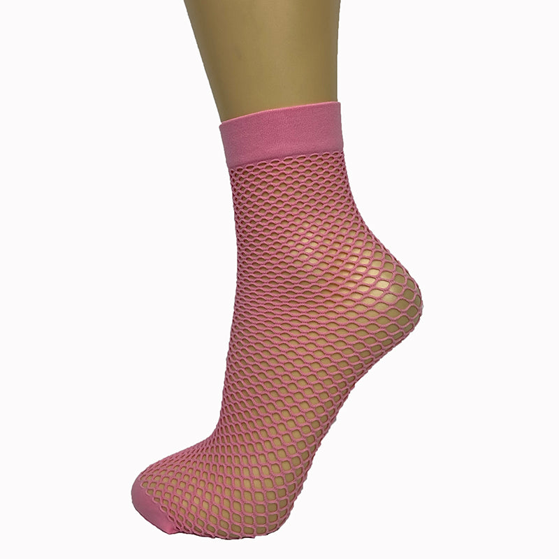 Coloured Fishnet Ankle Socks