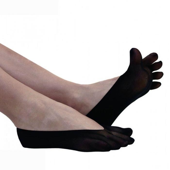 TOETOE Plain Nylon Five Toe Footsies