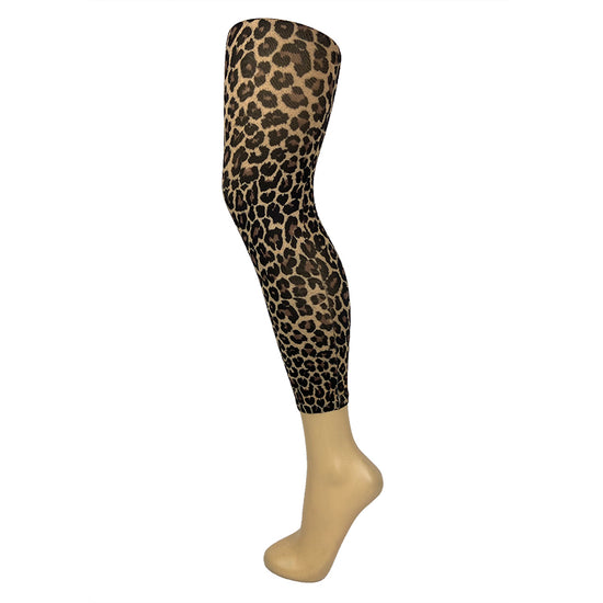 Load image into Gallery viewer, Leggsbeautiful 70 Denier Footless Leopard Print Tights
