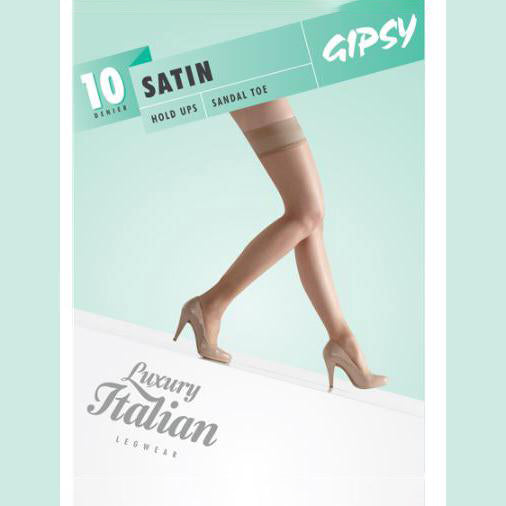 Load image into Gallery viewer, Gipsy Luxury 10 Denier Satin Plain Top Hold Ups
