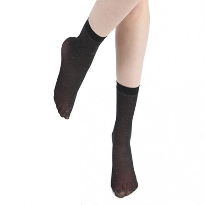 Pamela Mann Semi Opaque Lurex Glitter Ankle Socks - Leggsbeautiful