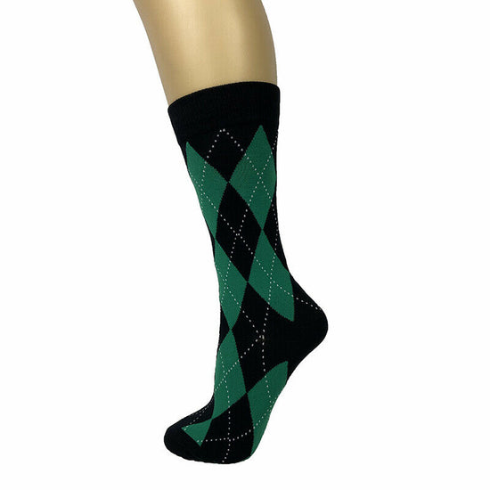 Cotton Blend Dual Colour Argyle Ankle Socks