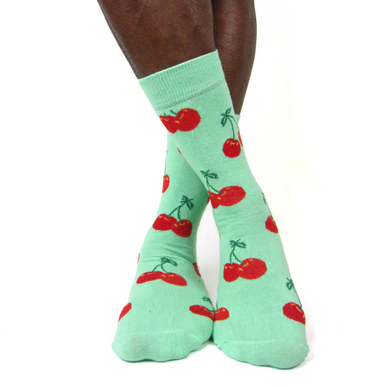 Load image into Gallery viewer, Luv Socks Men&amp;#39;s Cotton Blend Cherry Ankle Socks - Leggsbeautiful
