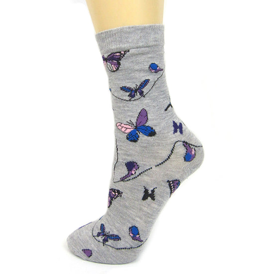 Load image into Gallery viewer, Cotton Blend Butterfly Ankle Socks - Leggsbeautiful
