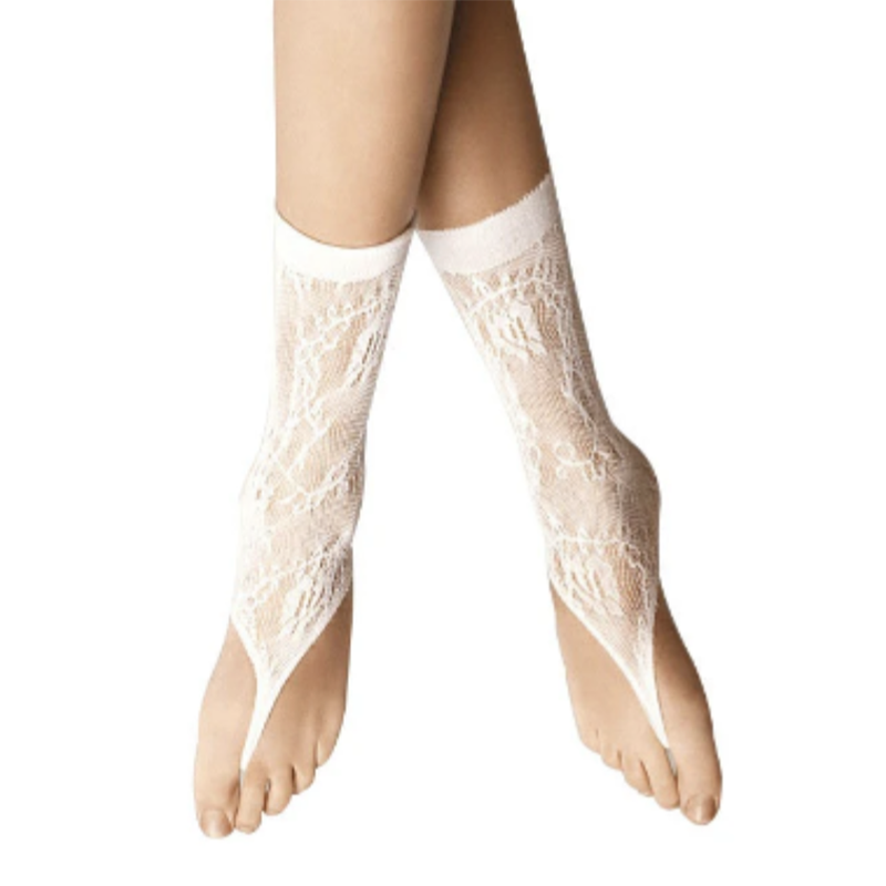 Load image into Gallery viewer, Veneziana Lace Japanese Stirrup Thong Socks
