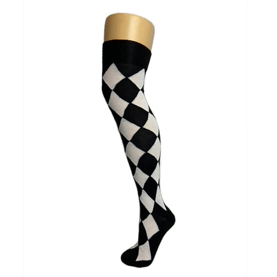 Large Harlequin Diamond Over The Knee Socks