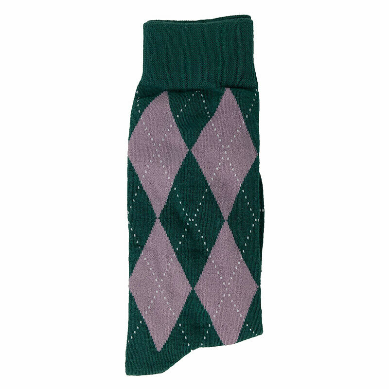 Cotton Blend Dual Colour Argyle Ankle Socks