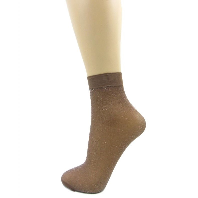 Leggsbeautiful Lurex Glitter Nylon Ankle Socks - Leggsbeautiful