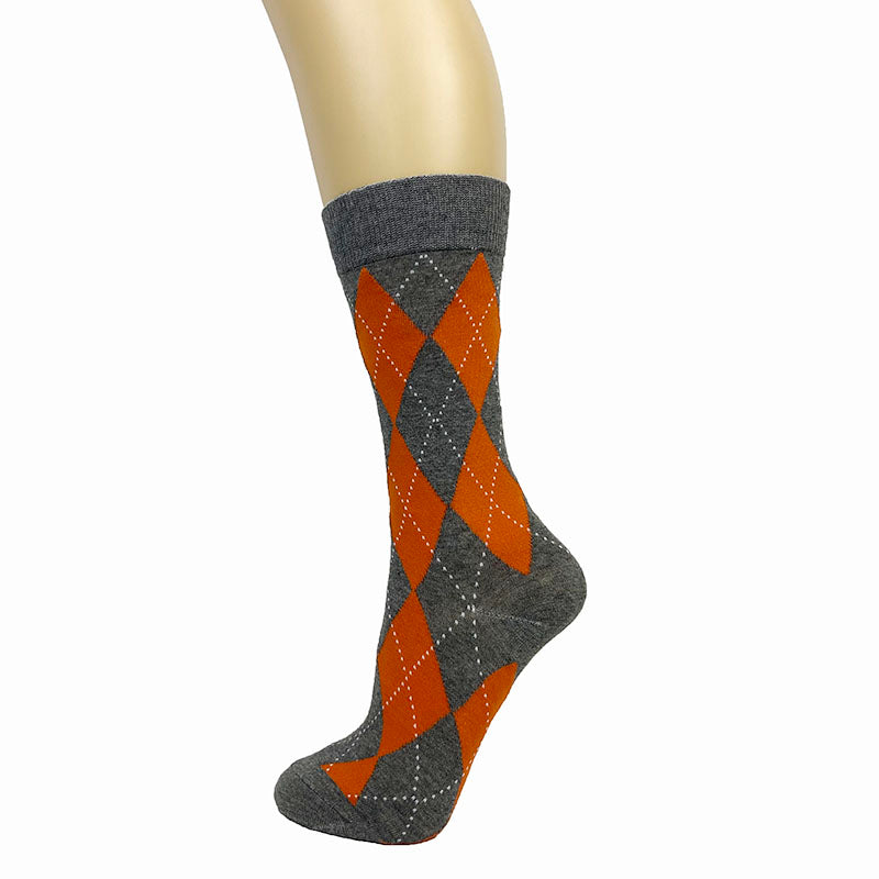 Cotton Blend Dual Colour Argyle Ankle Socks