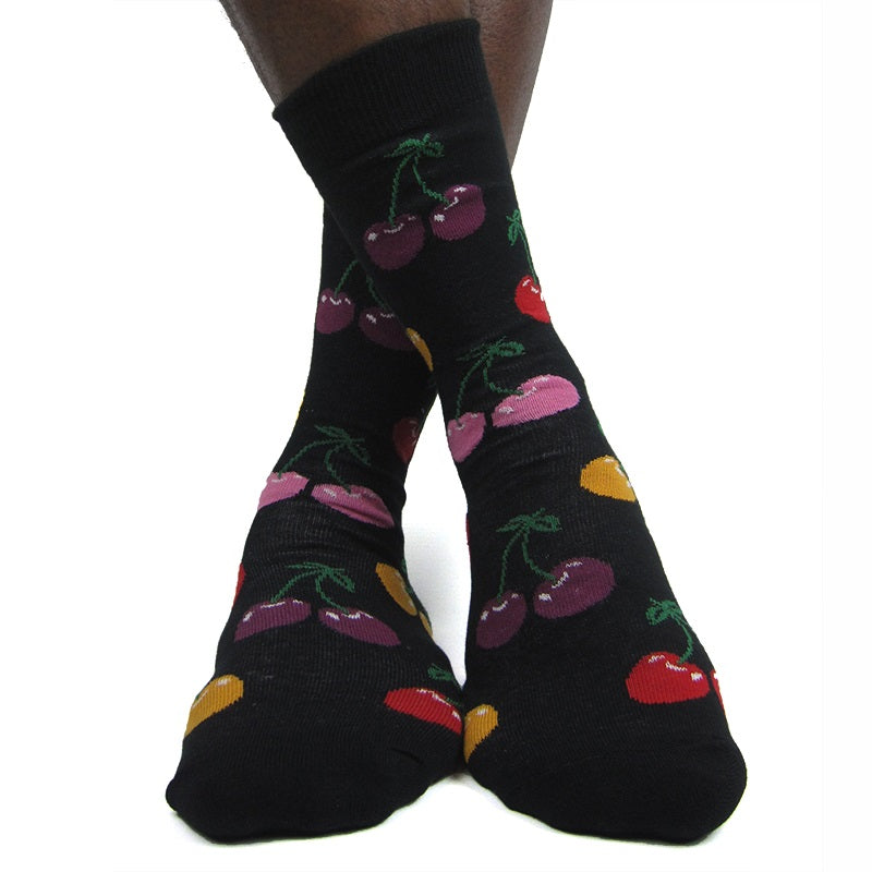 Load image into Gallery viewer, Luv Socks Men&amp;#39;s Cotton Blend Cherry Ankle Socks - Leggsbeautiful
