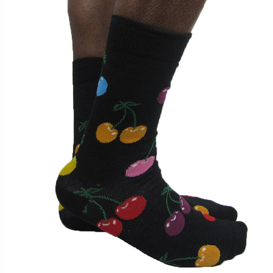Luv Socks Men's Cotton Blend Cherry Ankle Socks - Leggsbeautiful