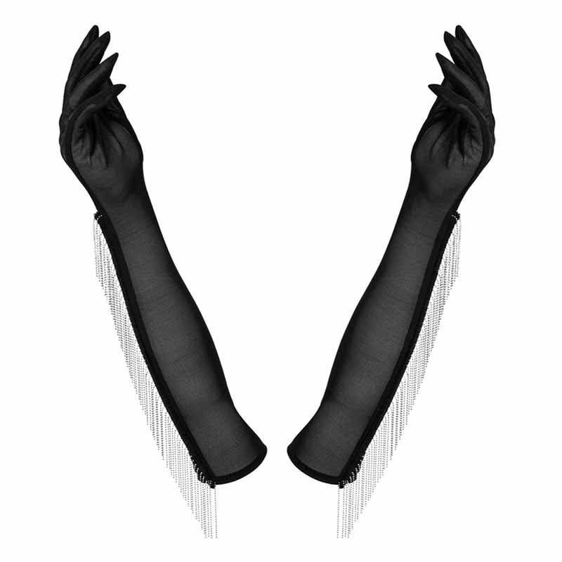 Obsessive Milladis Chain Fringed Elbow Length Gloves