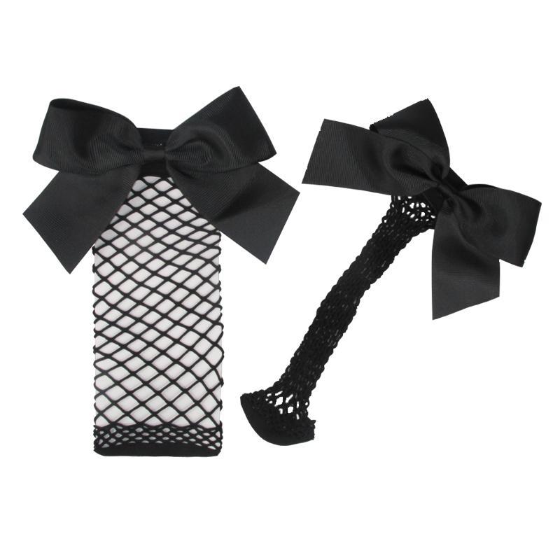 Fishnet Knee Socks With Bows
