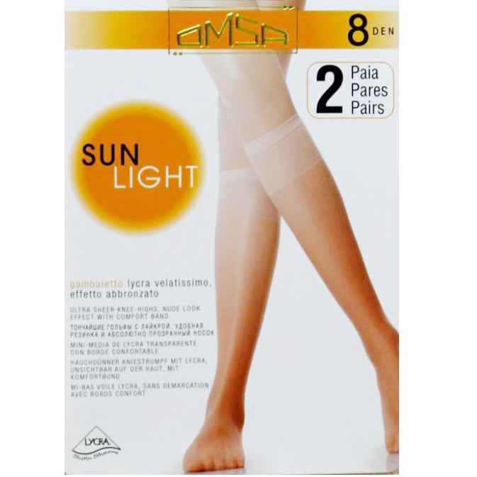 OMSA Sun Light 8 Denier Knee Highs [2Pairs] - Leggsbeautiful