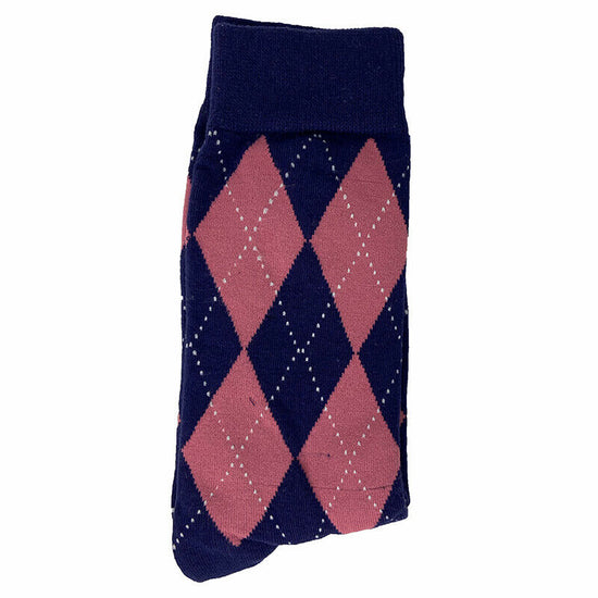 Cotton Blend Dual Colour Argyle Ankle Socks