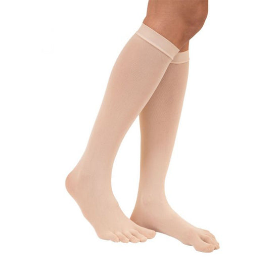 TOETOE Plain Nylon Five Toe Knee High Socks