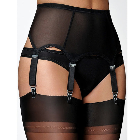 Nylon Dreams 6 Strap Power Mesh Suspender Belt - Leggsbeautiful