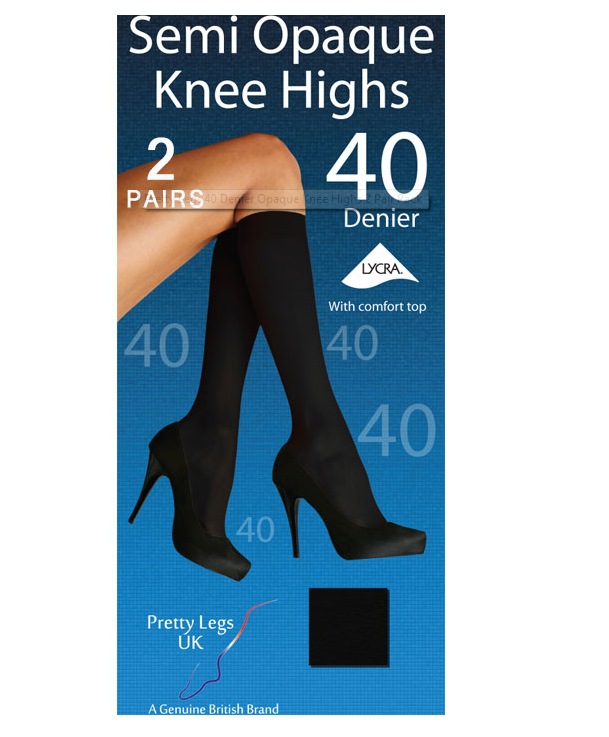 Pretty Legs 40 Denier Knee High Socks 2 Pairs - Leggsbeautiful