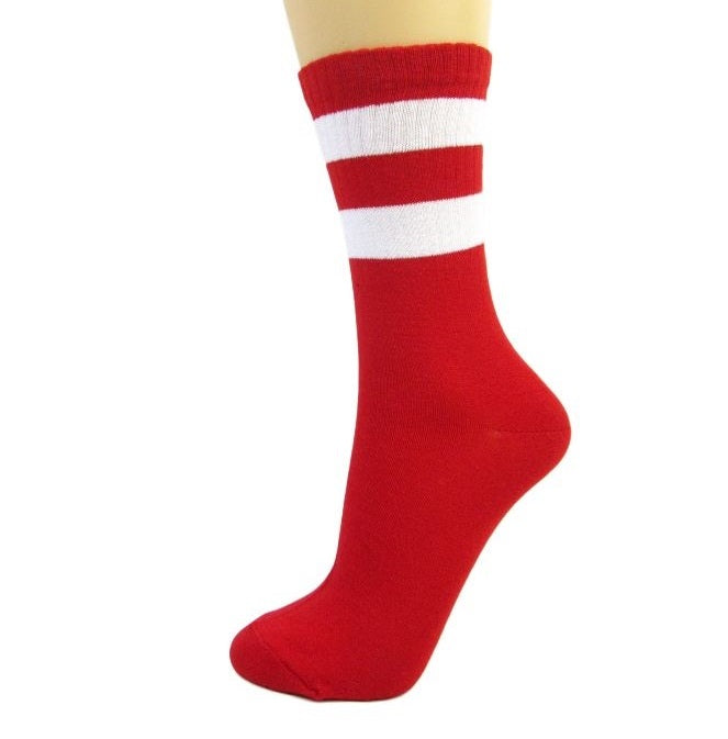 Two Stripe Athletic Style Ankle Socks - Leggsbeautiful