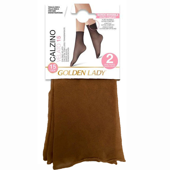 Golden Lady 15 Denier Comfort Top Ankle Socks [2 Pairs]