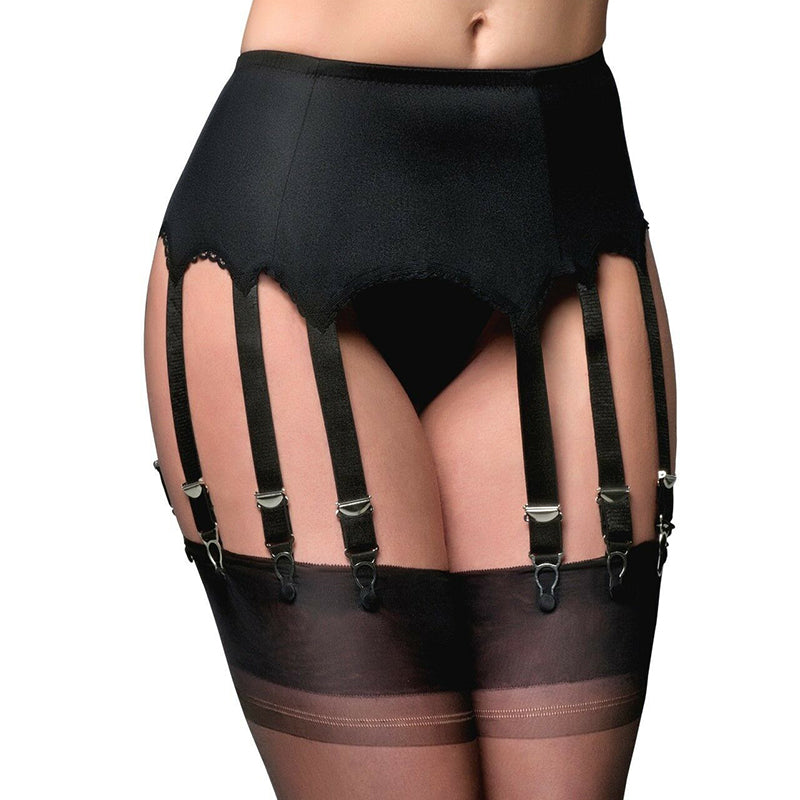 Nylon Dreams 12 Strap Satin Finish Suspender Belt - Leggsbeautiful