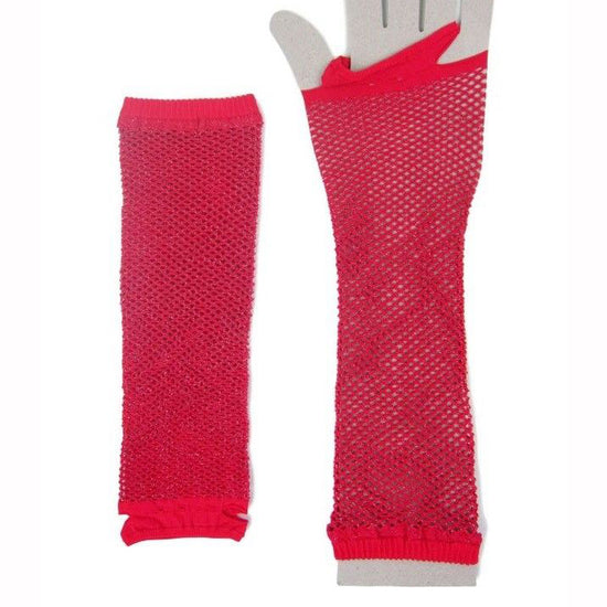 Classified Long Stretchy Lurex Fishnet Gloves - Leggsbeautiful