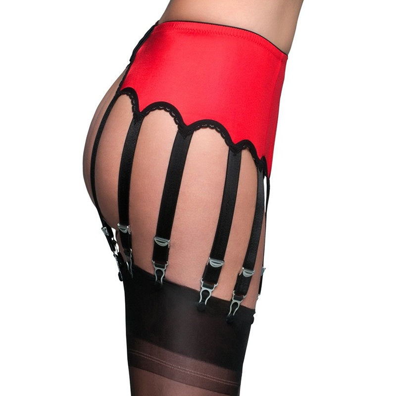 
                      
                        Nylon Dreams 12 Strap Satin Finish Suspender Belt - Leggsbeautiful
                      
                    