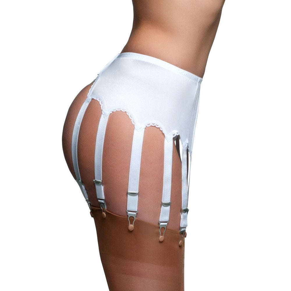 
                      
                        Nylon Dreams 12 Strap Satin Finish Suspender Belt - Leggsbeautiful
                      
                    