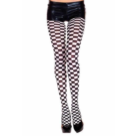 Load image into Gallery viewer, Music Legs Opaque Checker Tights - Leggsbeautiful
