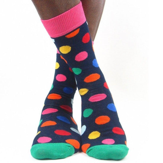 Luv Socks Men's Cotton Blend Big Spot Ankle Socks - Leggsbeautiful