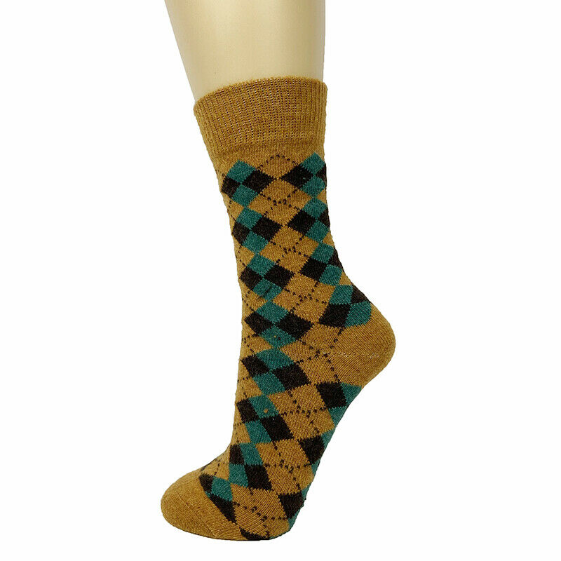 Soft Acrylic Wooly Mini Argyle Ankle Socks