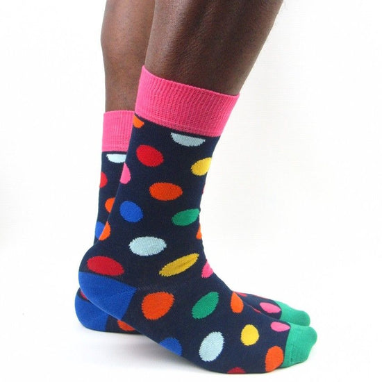 Luv Socks Men's Cotton Blend Big Spot Ankle Socks - Leggsbeautiful