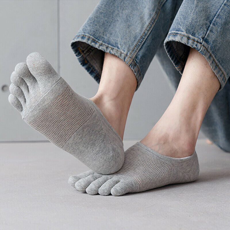 Unisex Cotton Blend Five Toe Trainer Socks