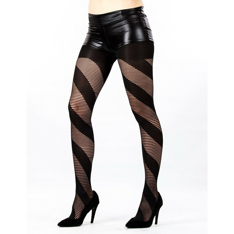Leggsbeautiful Barber Stripe Opaque Tights - Leggsbeautiful