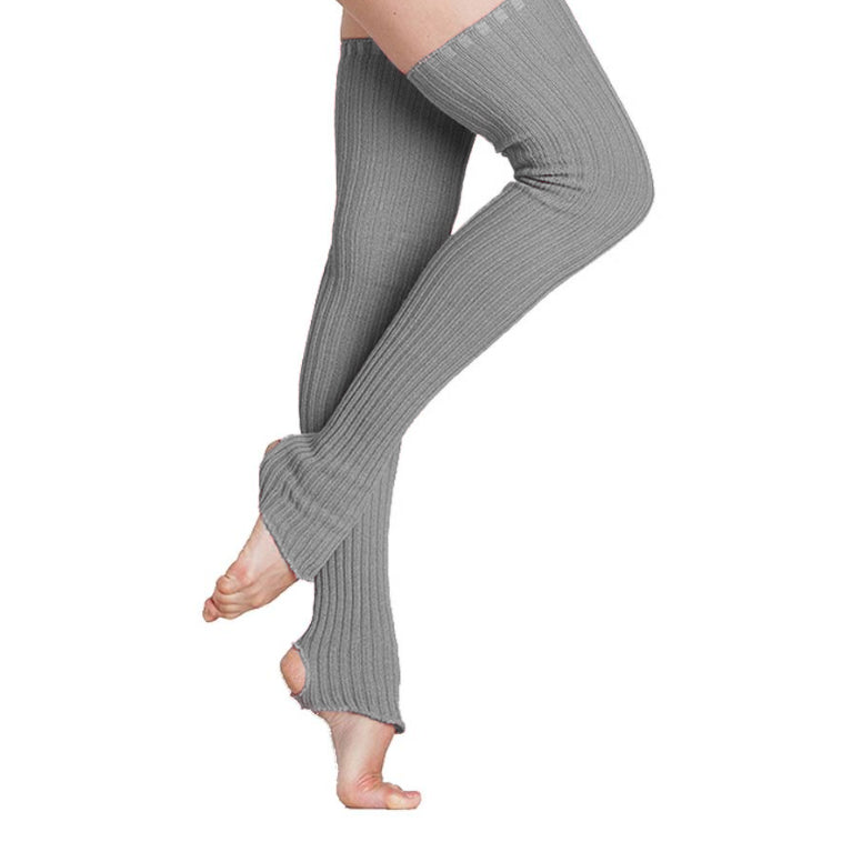 Load image into Gallery viewer, Knitted Soft Acrylic Ribbed Thigh High Stirrup Leg Warmers - Leggsbeautiful
