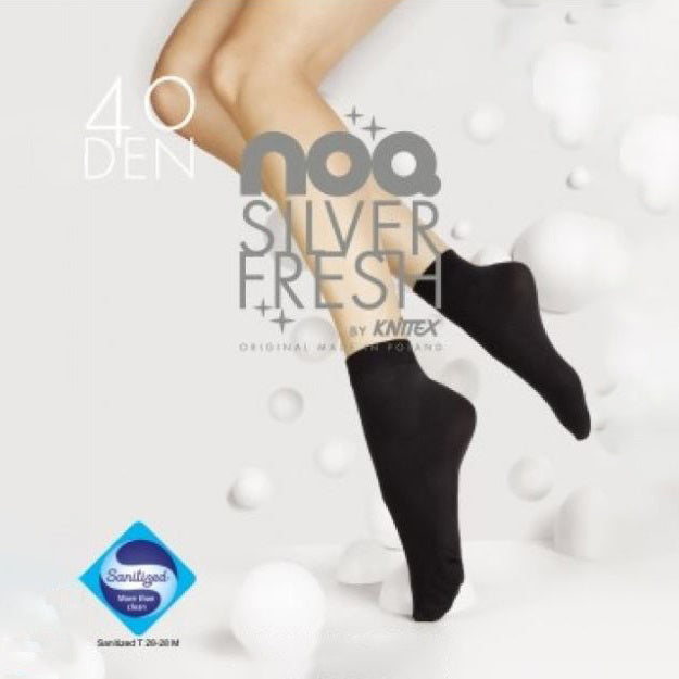 Load image into Gallery viewer, NOQ by Knittex Silver Fresh 40 Denier Ankle Socks
