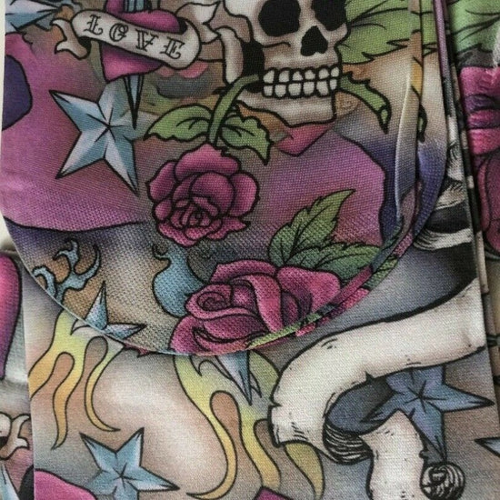 Leggsbeautiful 70 Denier Opaque Rose Tattoo Tights - Leggsbeautiful