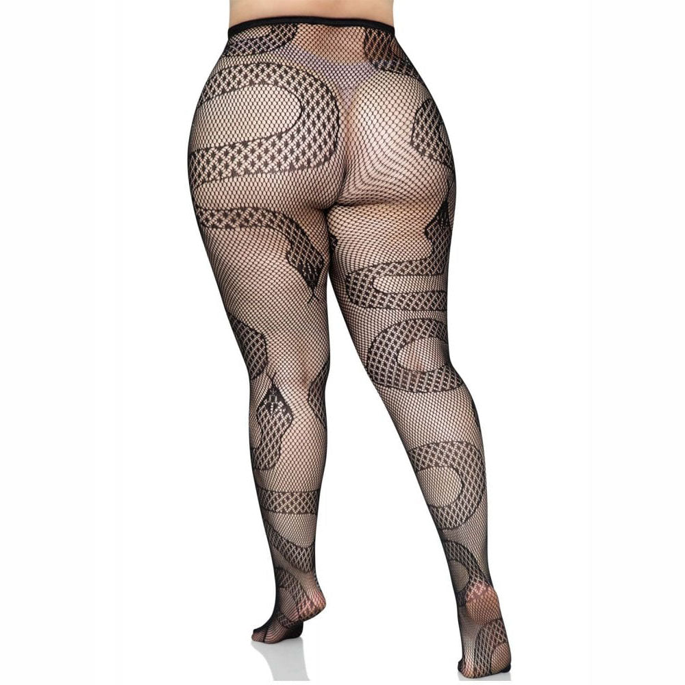 Leg Avenue Plus Size Snake Net Tights In Black