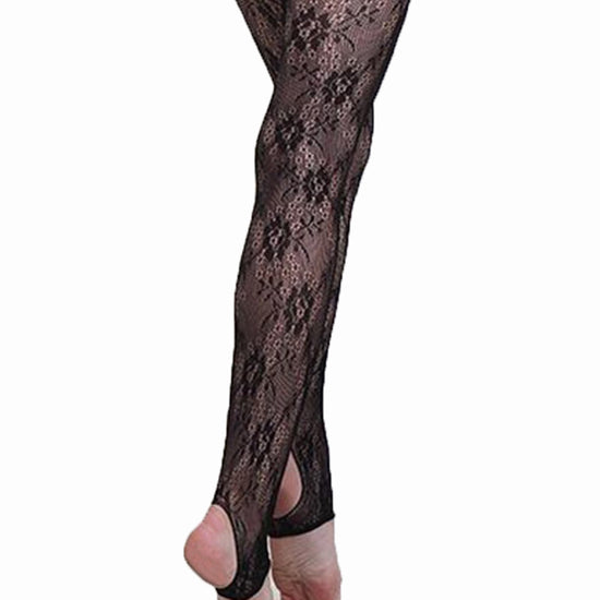 FLORAL Fishnet Stirrup Tights