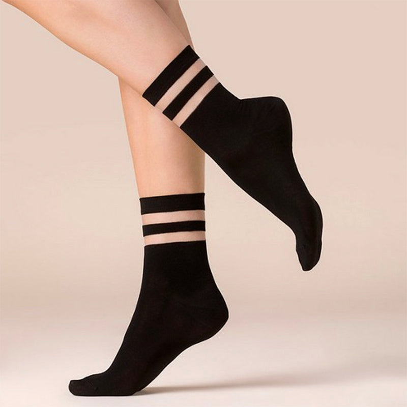 Gabriella Cami Lyocell Sheer Stripe Ankle Socks