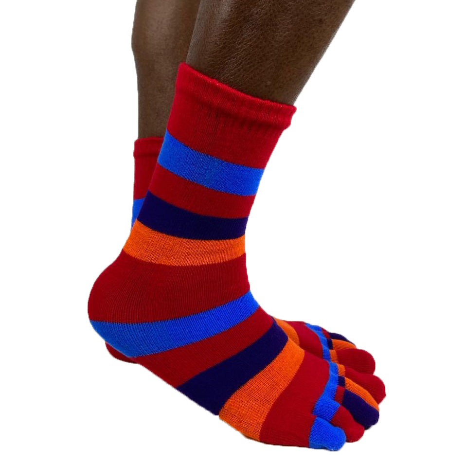 
                      
                        Unisex Acrylic Blend Stripe Five Toe Crew Socks
                      
                    