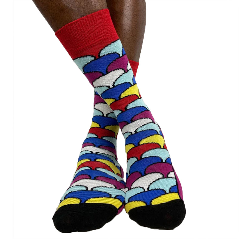 Luv Socks Men's Cotton Blend Fantasy Print Crew Socks