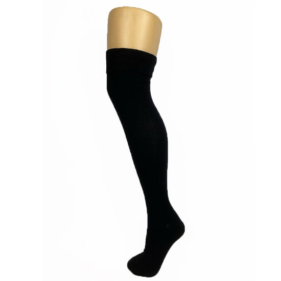Load image into Gallery viewer, Steven Plain Cotton Knit Cuffed Over The Knee Boot Socks
